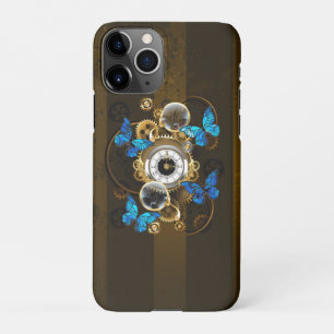 Steampunk Gears en Blue Butterflies iPhone 11Pro Hoesje