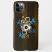 Steampunk Gears en Blue Butterflies iPhone Hoesje (Achterkant)