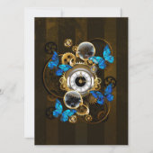 Steampunk Gears en Blue Butterflies Kaart (Voorkant)