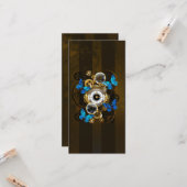 Steampunk Gears en Blue Butterflies Kaart (Voorkant / Achterkant in situ)