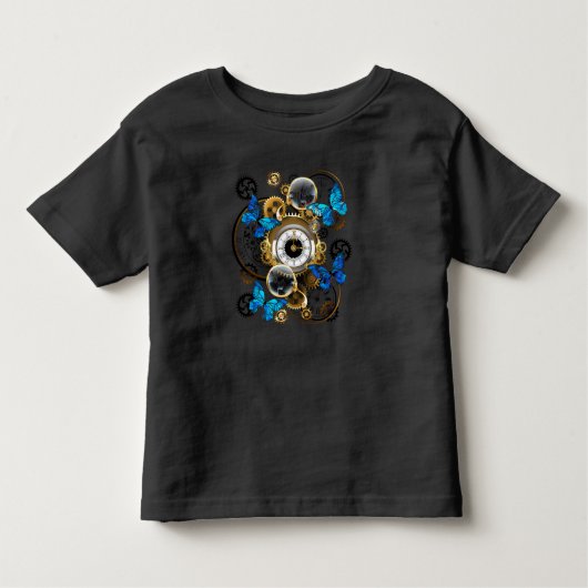 Steampunk Gears en Blue Butterflies Kinder Shirts (Voorkant)