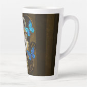 Steampunk Gears en Blue Butterflies Latte Mok (Rechts)