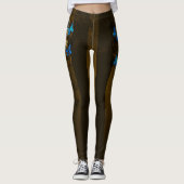 Steampunk Gears en Blue Butterflies Leggings (Voorkant)