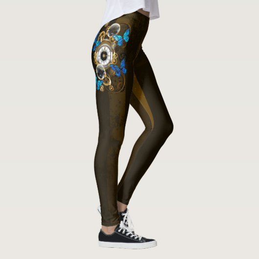 Steampunk Gears en Blue Butterflies Leggings (Rechts)