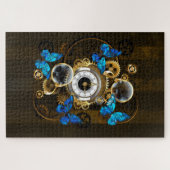 Steampunk Gears en Blue Butterflies Legpuzzel (Horizontaal)