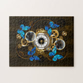 Steampunk Gears en Blue Butterflies Legpuzzel (Horizontaal)