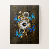 Steampunk Gears en Blue Butterflies Legpuzzel (Verticaal)