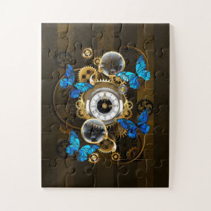 Steampunk Gears en Blue Butterflies Legpuzzel