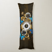 Steampunk Gears en Blue Butterflies Lichaamskussen (Achterkant (Verticaal))