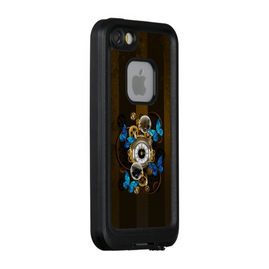 Steampunk Gears en Blue Butterflies LifeProof iPhone Hoesje (Achterkant / rechts)
