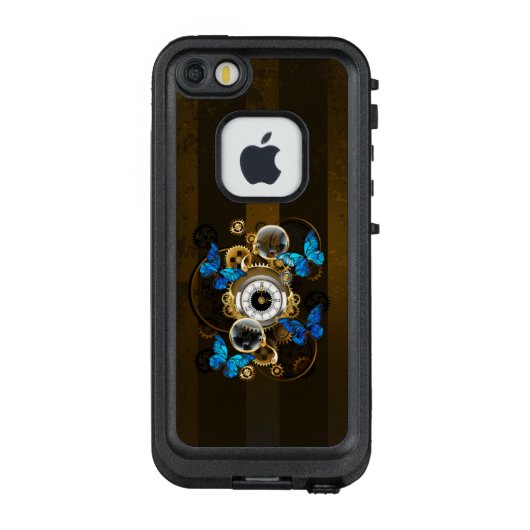 Steampunk Gears en Blue Butterflies LifeProof iPhone Hoesje (Achterkant)