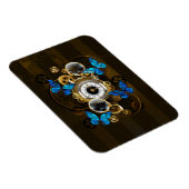 Steampunk Gears en Blue Butterflies Magneet (Rechterzijde)