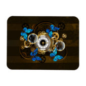 Steampunk Gears en Blue Butterflies Magneet (Horizontaal)