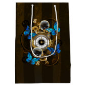 Steampunk Gears en Blue Butterflies Medium Cadeauzakje (Achterkant)