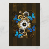 Steampunk Gears en Blue Butterflies Menu (Voorkant)