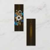 Steampunk Gears en Blue Butterflies Mini Visitekaartje (Voorkant / Achterkant)