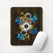 Steampunk Gears en Blue Butterflies Muismat (Met muis)