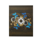 Steampunk Gears en Blue Butterflies Notitieblok (Linkerzijde)