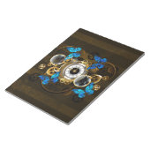 Steampunk Gears en Blue Butterflies Notitieblok (Schuin)