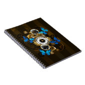 Steampunk Gears en Blue Butterflies Notitieboek (Rechterzijde)