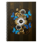Steampunk Gears en Blue Butterflies Notitieboek (Voorkant)