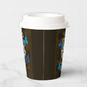 Steampunk Gears en Blue Butterflies Papieren Bekers (Rechts)