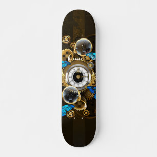 Steampunk Gears en Blue Butterflies Persoonlijk Skateboard