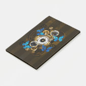 Steampunk Gears en Blue Butterflies Post-it® Notes (Schuin)