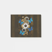 Steampunk Gears en Blue Butterflies Post-it® Notes (Voorkant)