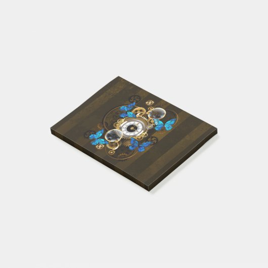 Steampunk Gears en Blue Butterflies Post-it® Notes (Schuin)