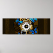 Steampunk Gears en Blue Butterflies Poster (Voorkant)