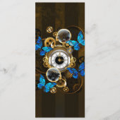 Steampunk Gears en Blue Butterflies Programmakaart (Voorkant)
