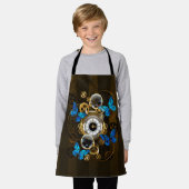 Steampunk Gears en Blue Butterflies Schort (Gedragen)