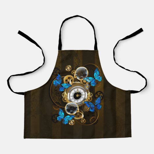 Steampunk Gears en Blue Butterflies Schort (Voorkant)