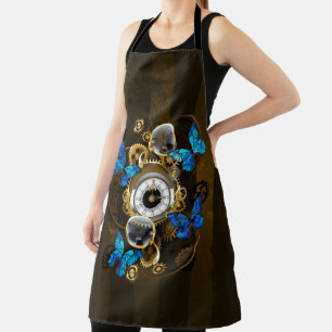 Steampunk Gears en Blue Butterflies Schort