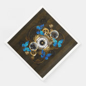 Steampunk Gears en Blue Butterflies Servet (Hoek)