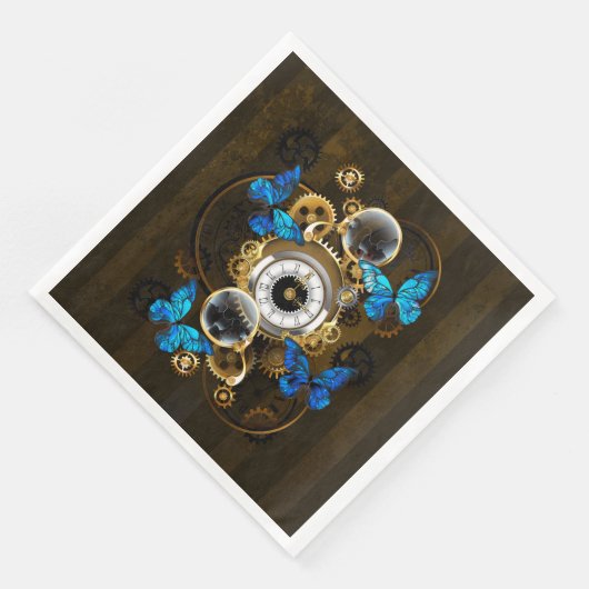 Steampunk Gears en Blue Butterflies Servet (Hoek)