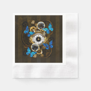 Steampunk Gears en Blue Butterflies Servet