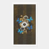 Steampunk Gears en Blue Butterflies Servet (Voorkant)