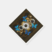 Steampunk Gears en Blue Butterflies Servet (Hoek)