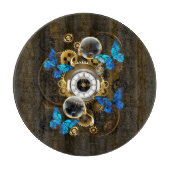 Steampunk Gears en Blue Butterflies Snijplank (Voorkant)