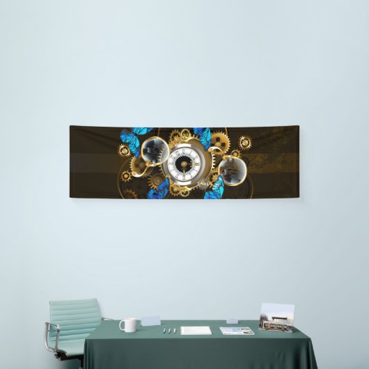 Steampunk Gears en Blue Butterflies Spandoek (Beurs)