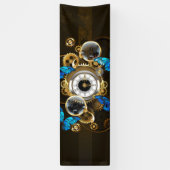 Steampunk Gears en Blue Butterflies Spandoek (Verticaal)