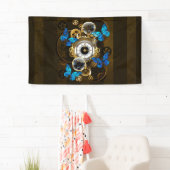 Steampunk Gears en Blue Butterflies Spandoek (Insitu)