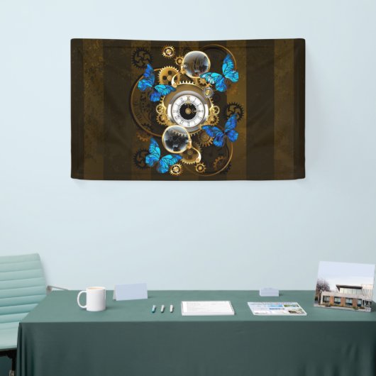 Steampunk Gears en Blue Butterflies Spandoek (Beurs)