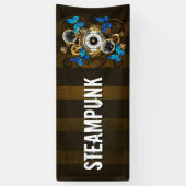 Steampunk Gears en Blue Butterflies Spandoek (Verticaal)