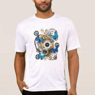 Steampunk Gears en Blue Butterflies T-shirt