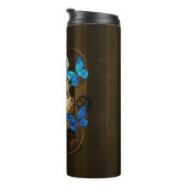 Steampunk Gears en Blue Butterflies Thermosbeker (Geroteerd rechts)