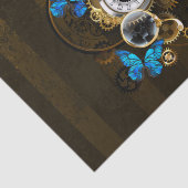 Steampunk Gears en Blue Butterflies Tissuepapier (Detail)
