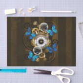 Steampunk Gears en Blue Butterflies Tissuepapier (Craft)